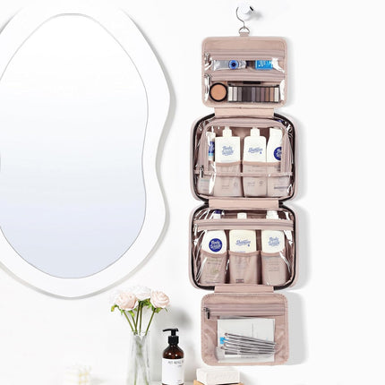 Amazon Hanging Large-Capacity Cosmetic Bag Partition Layered Dry and Wet Separation Women's Waterproof Toiletry Bag Storage Bag