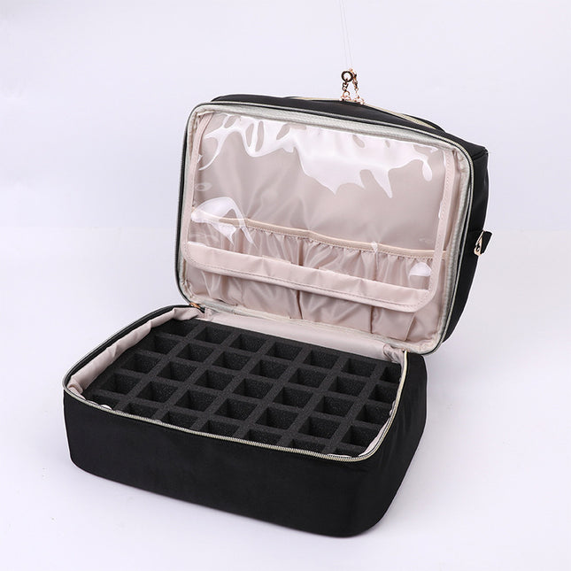 Cross-Border Amazon Cosmetic Bag Portable Storage Bag Double-Layer Lipstick Storage Bag Nail Polish Tool Storage Handbag