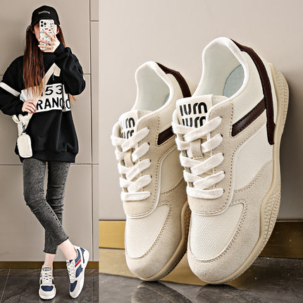 Summer Student Casual Daily Soft-Soled Non-Slip Round-Toe White Shoes Moral Training Shoes Retro Versatile Flat-Soled Casual Women's Shoes
