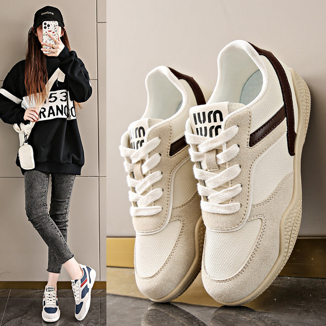 Summer Student Casual Daily Soft-Soled Non-Slip Round-Toe White Shoes Moral Training Shoes Retro Versatile Flat-Soled Casual Women's Shoes