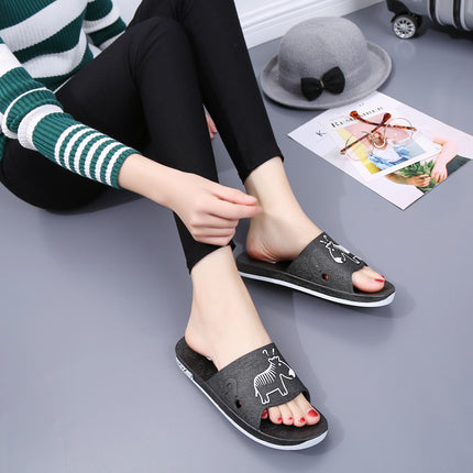 Summer Pvc Bathroom Slippers Home Cartoon Couple Slippers Indoor Cute Bath Non-Slip Sandals Women's Stall