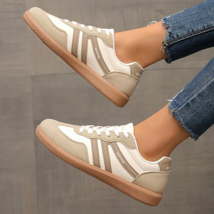 Foreign Trade Large Size 2024 Autum New Flats-Soled Casual Outer Wear Non-Slip Moral Training Shoes Lace-Up Lightweight Sports Shoes for Women