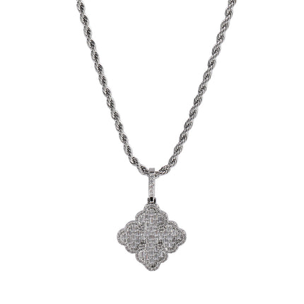 European and American new sweet light luxury full diamond Clover pendant female ins style niche 5A zircon necklace one-piece delivery