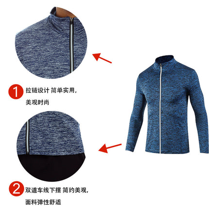 Fitness Basketball Sports Jacket for Men, Stand-Up Collar, Outdoor Running Zipper Quick-Drying Jacket, Breathable Quick-Drying Sports Jacket for Men
