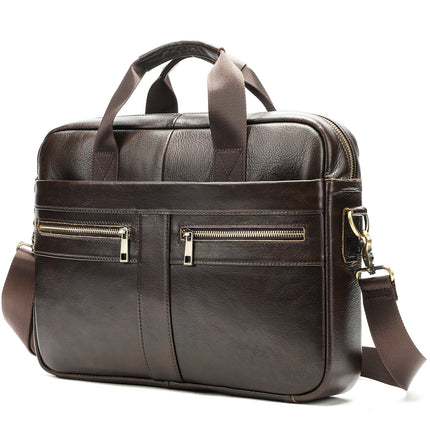 Men's Genuine Leather Briefcase Business Men's Bag Top Layer Cowhide Portable Lawyer Computer Bag Men's Shoulder Crossbody Bag
