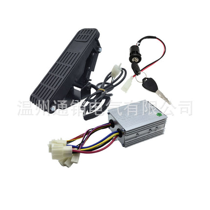 DC Brush Motor Controller 800W Large Plastic Foot Throttle Accelerator Charged Door Lock Key Switch