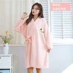 Long sleeve pink / Smiley face bathrobe pineapple grids [ 40-90kg can be worn]