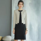 Apricot suit + black dress / S