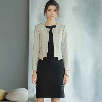 Spring and Autumn New Style Chanel Style Short Small Suit Suit Goddess Style High-end Professional Dress Dress Workplace Work Clothes