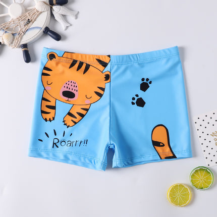 Children's Swim Trunks Boys Swimsuit Small, Medium and Large Children's Cartoon Printed Baby's Flat-Corner Swim Trunks Quick-drying Cross-border New