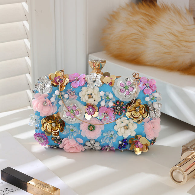 Cross-Border Hot-Selling Floral Handbag, Stylish Evening Bag, Versatile Floral Tote Bag, Can Be Worn Cross-Body, Exquisite Princess Diana Bag