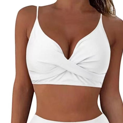 2024 European and American sexy slim slim slim BIKINI high waist women sexy bikini swimsuit one-piece top