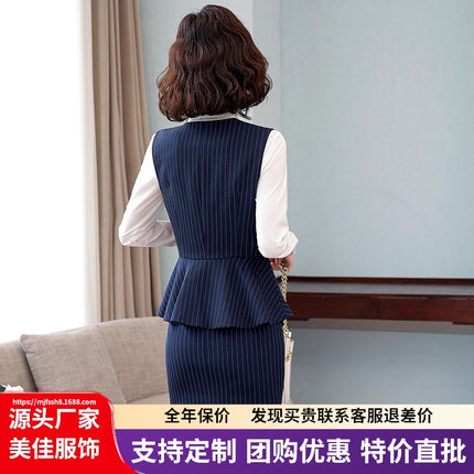 2023 Professional Suit Set for Women, Autumn and Winter Business Formal Wear, Ol Hotel Front Desk Manager, Sales Department Work Clothes, White-Collar Workers