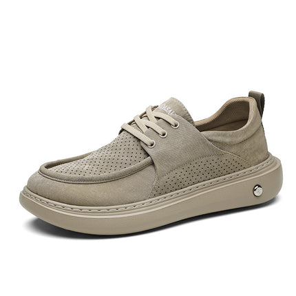 Men's Shoes 2025 Spring and Summer New Trendy Fashion Breathable Lightweight Soft Sole Thick Sole Versatile Slip-On Casual Cloth Shoes