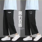 Straight pants [high quality] smiley black small CH black / S