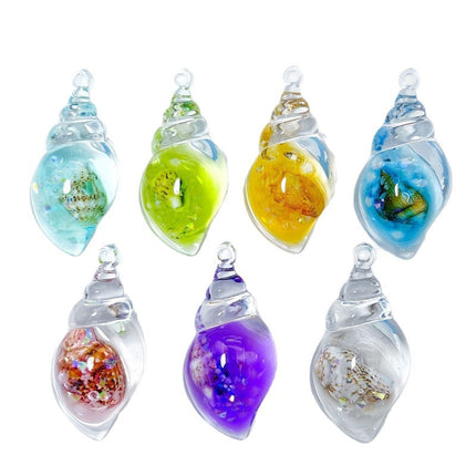 Colorful Luminous Conch DIY Cream Glue Mobile Phone Chain Bag Earrings Pendant Acrylic Jewelry Accessories
