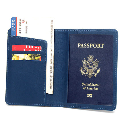 Rfid Anti-Magnetic Airplane Passport Holder Leather Luggage Tag Set Hidden Luggage Identification Card Holder Cross-Border In-Stock