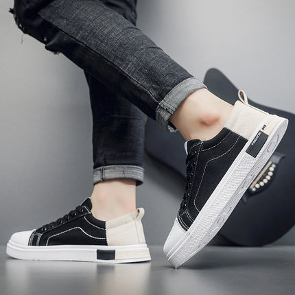 Spring New Men's Korean Style Canvas Shoes Fashion Trendy Casual Board Shoes Low Breathable Student Sports Shoes for Men