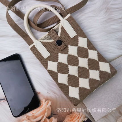 Girl's Heart-Shaped Knitted Crossbody Bag