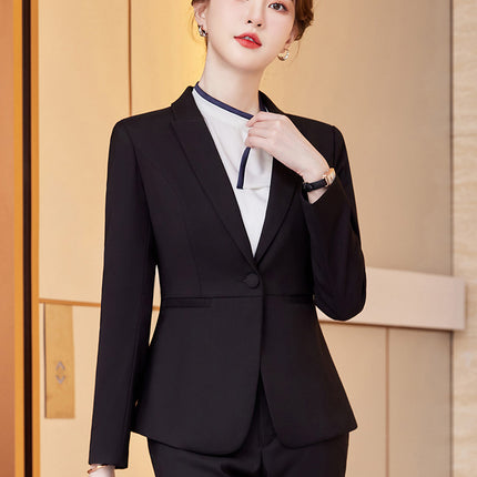 Professional Suit Long Sleeve Dress Women's Autumn Tooling Hotel Manager Dress Jewelry Store Front Desk Reception Work Clothes
