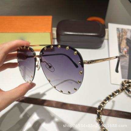 New European and American Fashion Foreign Trade Sunglasses for Women, Printed Sunglasses for Women, Anti-Uv Outdoor Street Photography, Slimming Look