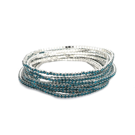2.0mm Superfine Rhinestone Bracelet Stretch Bridal Bracelet Korean Style Single Row Flash Diamond Stretch Crystal Bracelet