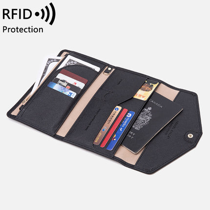 Cross-border Passbook Bag Women's 2023 New RFID Multi-function Air Ticket Certificate Bag Men's and Women's Passbook Holder for Traveling Abroad