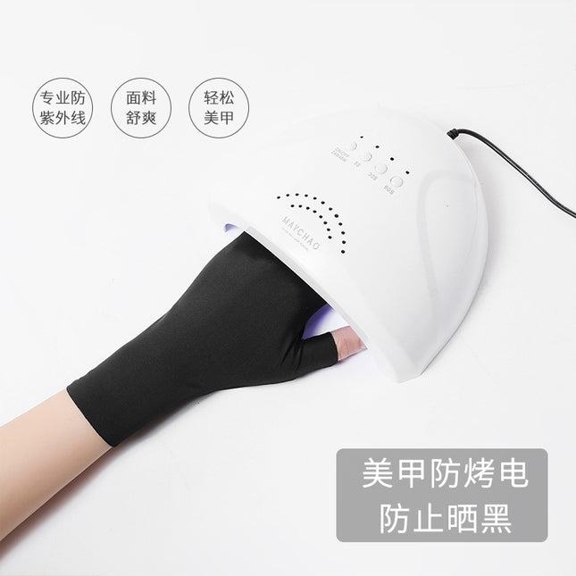 Sunscreen Gloves Women's Summer Thin UV-resistant Half-finger Outdoor Electric Bike Breathable Ice Silk Nail Gloves Women