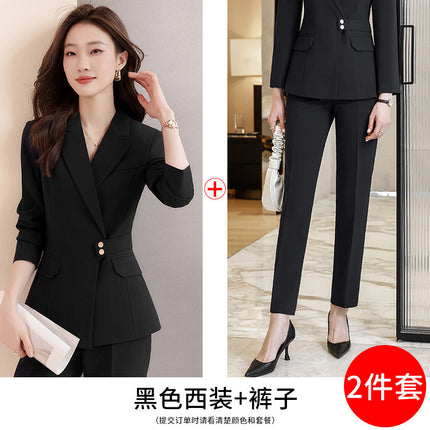 Suit suit Women's Spring and Autumn Business Wear Temperament Goddess Fan Waist Tight Business Dress Workplace Office Workers High-end Suit