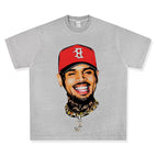 Washed light gray short sleeves / S