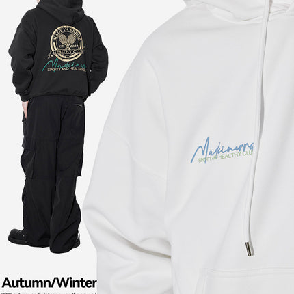 Unf 2024 Autumn and Winter New American Heavyweight 440g Loose Tennis Theme Printed Velvet Hooded Sweatshirt for Men and Women