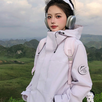 White and Purple Outdoor Jacket for Women 2026 New Model, Petite Size, Three-In-One, Super Stylish for Hiking and Sports