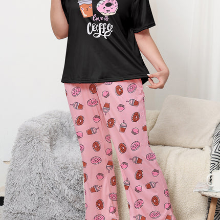 Foreign Trade Cross-border European and American plus size Pajamas Women's Summer Cute Printed Short-sleeved Trousers Home Clothes suit Wholesale