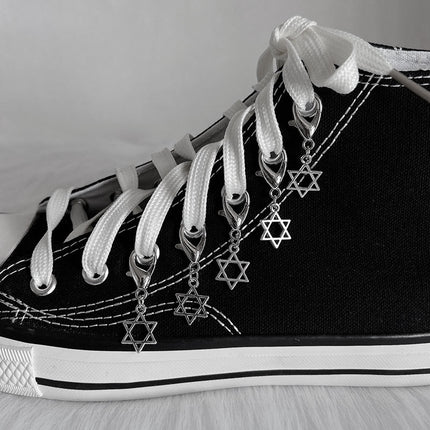 Personalized Clover Shoe Pendant Metal Punk Star Shoe Buckle Accessories Design Jewelry Wholesale Trendy Jewelry