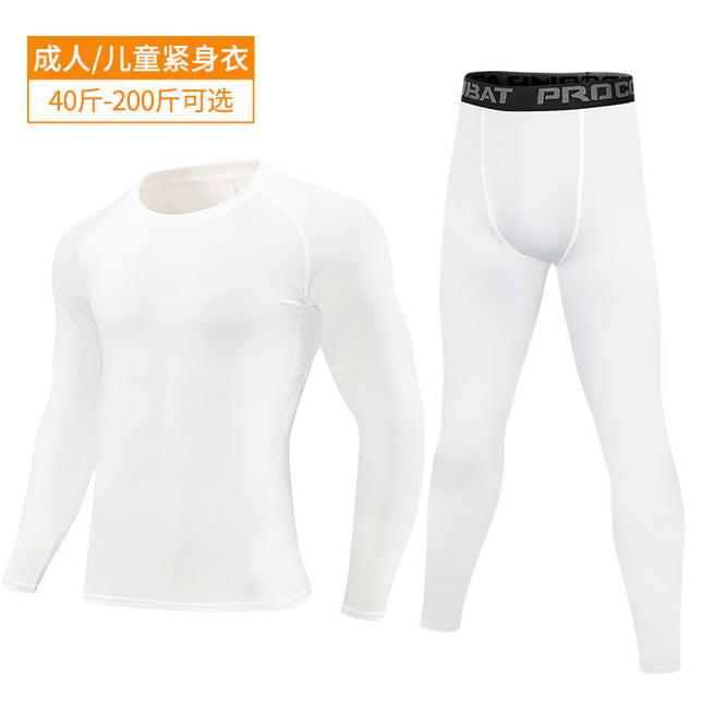 Cross-Border Fitness Sports Tights and Leggings for Men, Two-Piece Set, High Elasticity, Breathable Training Base Layer Wholesale