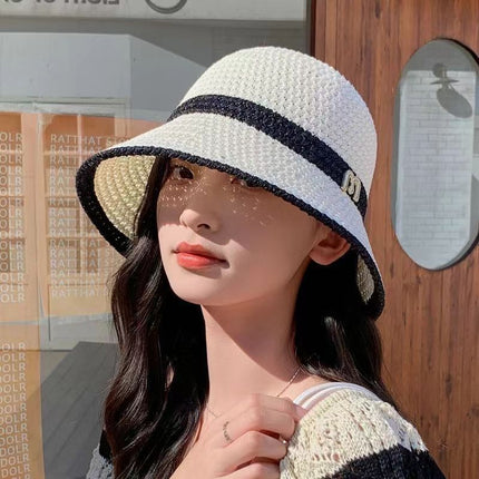 Japanese sweet new sunscreen sun hat women's summer hollow breathable sun hat small brim face small straw hat wholesale