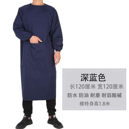 Long sleeve apron overalls oil-proof waterproof adult men's and women's overalls kitchen work work anti-dress apron wholesale