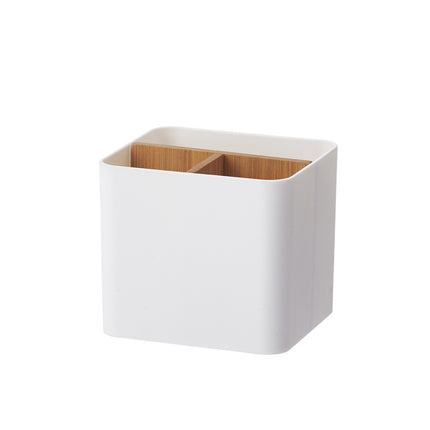 Creative pen holder bamboo and wood compartment storage box large capacity stationery pencil watercolor pen finishing box cosmetic brush storage bucket