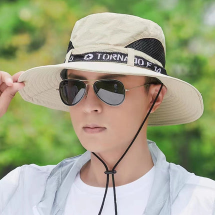 Outdoor Breathable Summer Fisherman Hat for Men and Women Camping Mountaineering Sun Protection Hat Fishing Sun Hat for Women and Men Large Brim Sun Protection