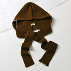 Balaclava one-piece tie back brown