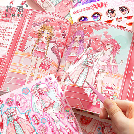 Xinmo girl new Chinese style dress-up sticker book cute princess character sticker book children little girl toy sticker