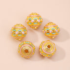 17. pink and green ring-shaped hollow ball 10mm