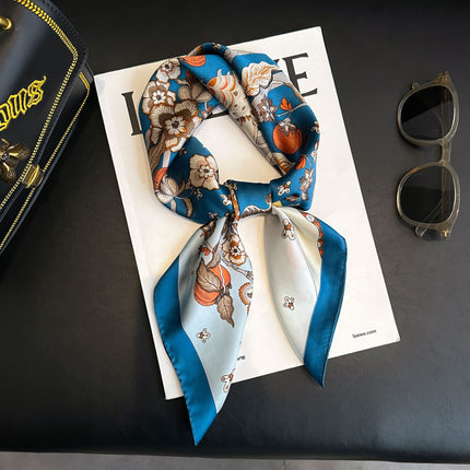 Simulated Silk Printed Silk Scarf for Women, Korean Cashew Leopard Print Headscarf, Four-Season Scarf, Professional Scarf Wholesale