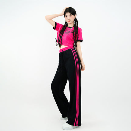Korean Girl Group Student Cheerleading Performance Navel-Baring Performance Costume Ds Singing Suit Cheerleading Basketball Baby Suit