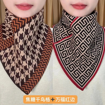 New Style Fashion 2023 Autumn and Winter Neck Protection Neck Korean Style Cold-proof All-match Neck Set Warm Temperament Triangle Scarf