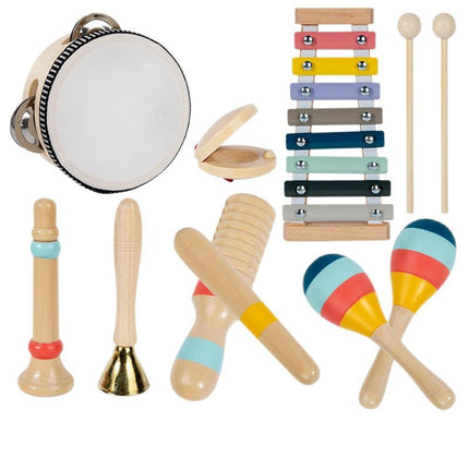 Cross-border early education children's simulation musical instrument Orff percussion instrument drum rattle sand hammer toy music suit