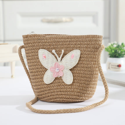 Cross-border New Children's Bag Spring and Summer New Children's Crossbody Bag Handmade Straw Satchel Travel Mini Coin Purse