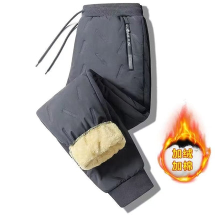 Construction Site Wear-Resistant Fleece-Lined Casual Pants Men's Cashmere Pants Loose Sports Pants Autumn and Winter Thickened Large Size Sweatpants