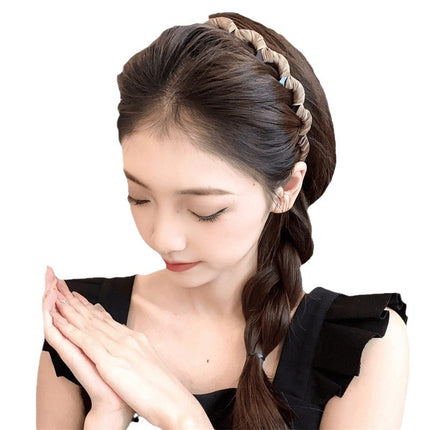 Korean Style Wave Hair Hoop Women's High Cranial Top Wash Face Toothed Hair Clip Fabric Non-slip Broken Hair Hoop Internet Popular 2024 New Style