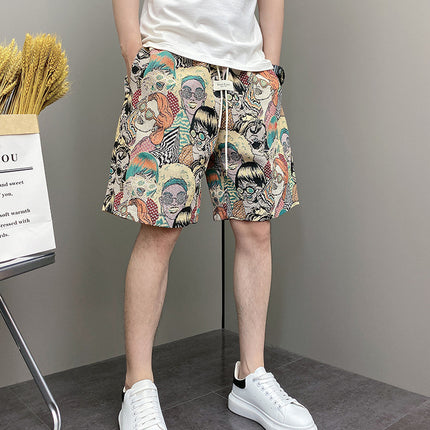 American Summer Beach Casual Shorts Men's New Trendy Brand Pop Style Fashion Loose Sports High Street Shorts
